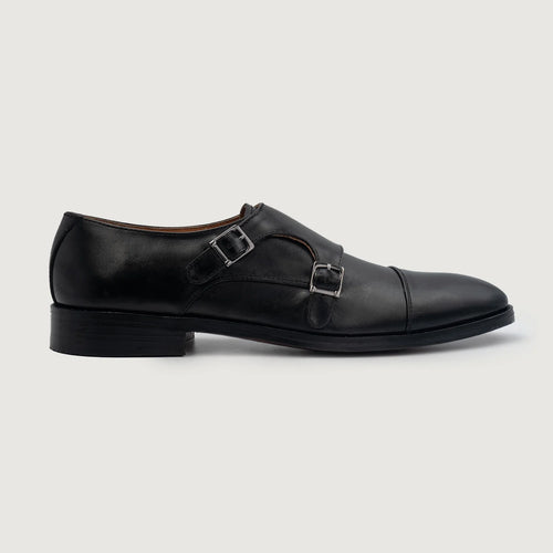 Black Full-Grain leather Shoes - Goodyear Welt Construction & Front Toe Box Detail