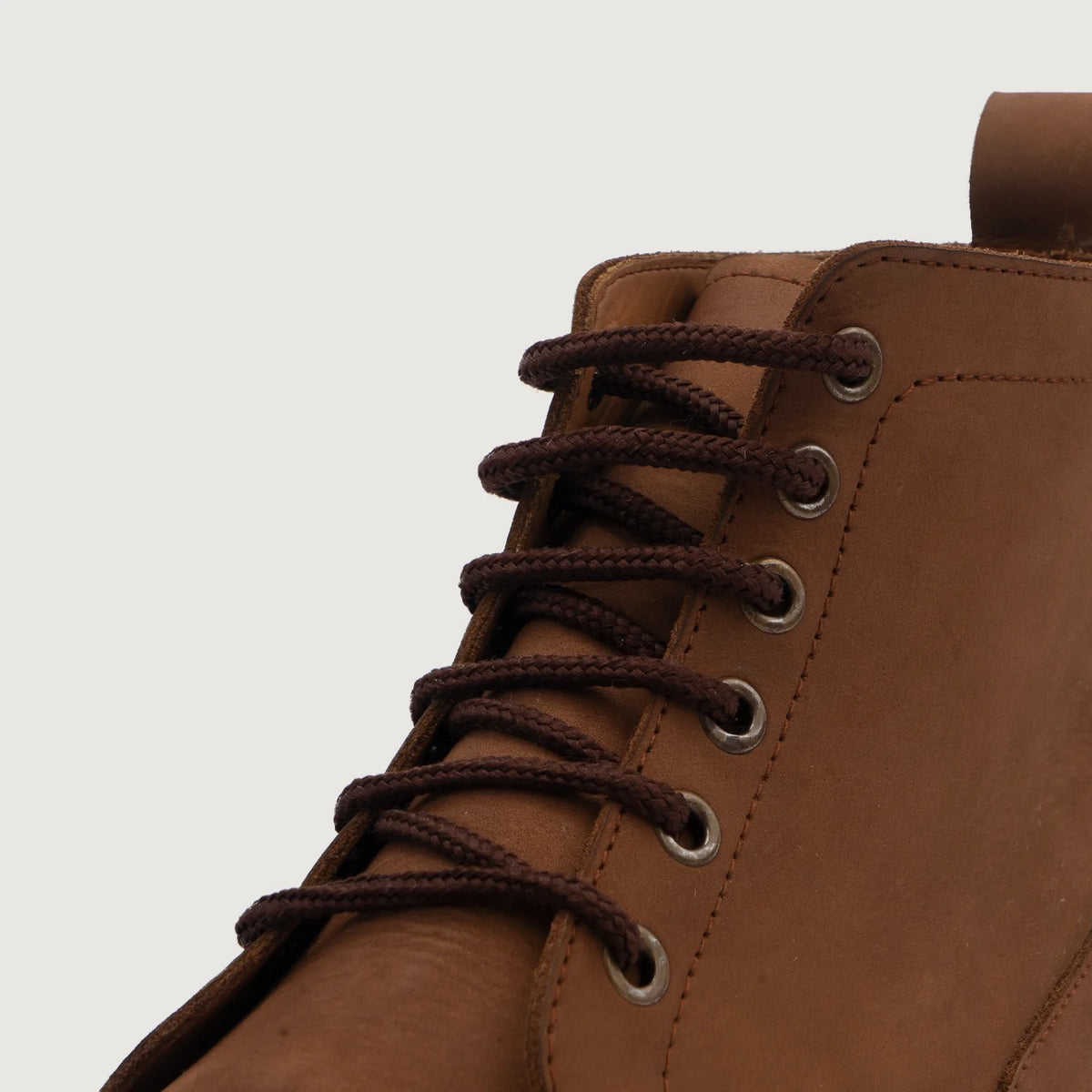 High-Traction Rubber Outsole & Lug Tread Pattern on Knight Derby Brown Leather Boots For Men