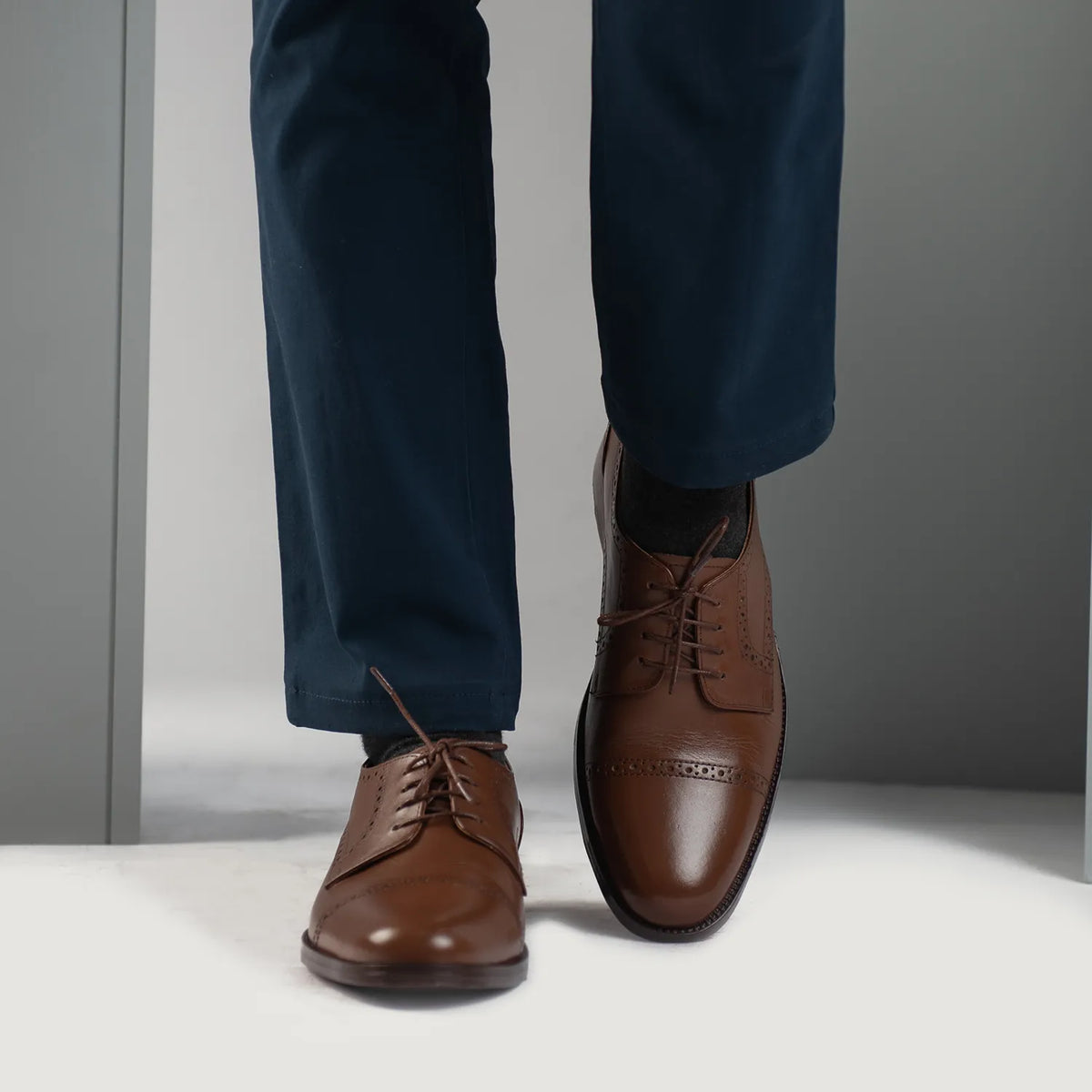 Styled On-Foot Perspective Demonstrating Ankle Fit & Silhouette on Model