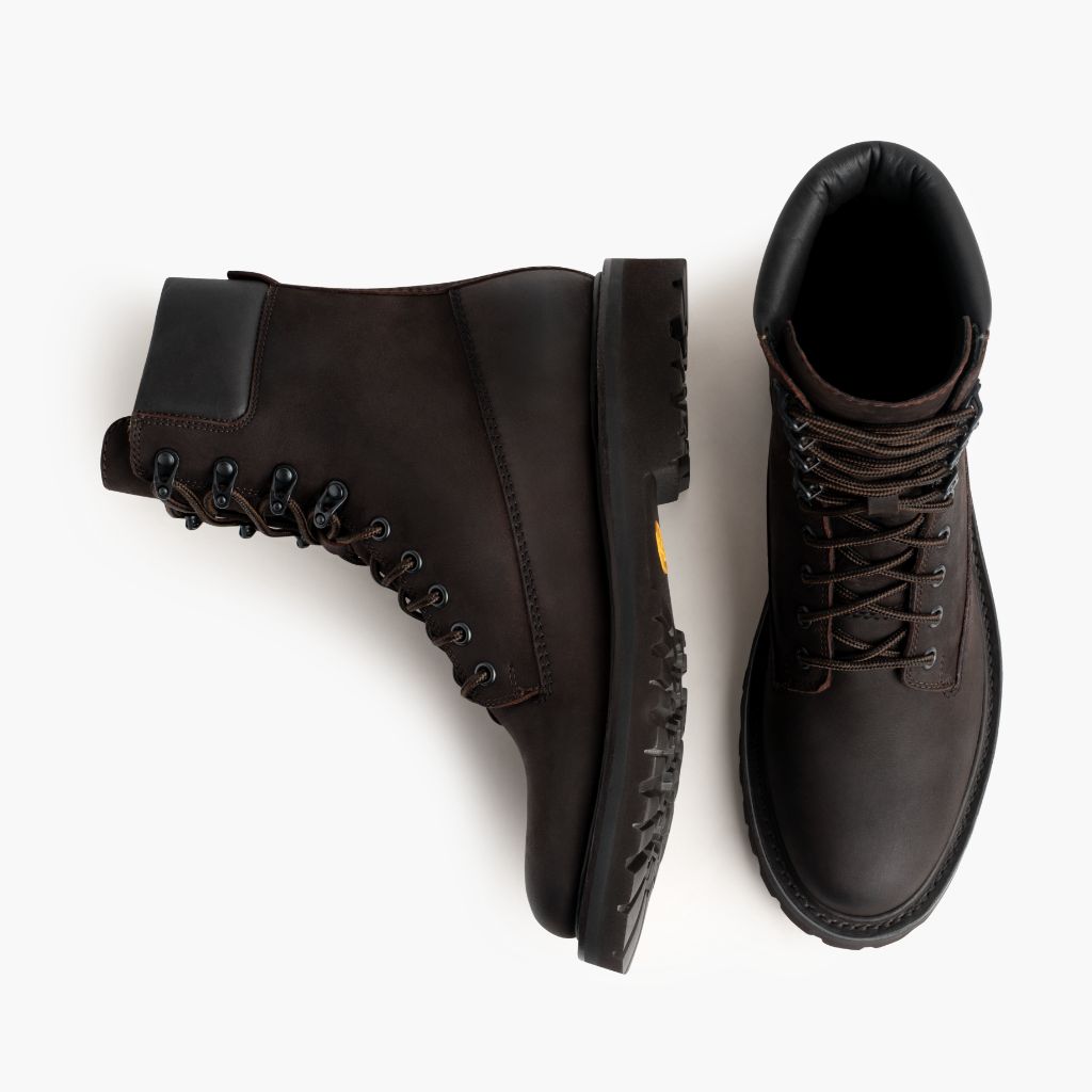 Explorer Rocky Road Leather Boots - Reinforced Heel Counter & Precision Double-Row Stitching Detail