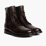 Casa Moto Old English Leather Boots in Classic Full-Grain Leather - Front Profile View & Tailored Silhouette | Buy Online