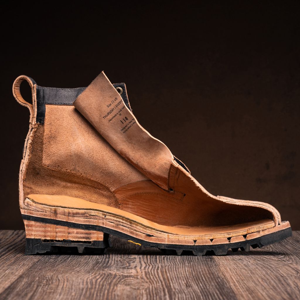 High-Traction Rubber Outsole & Lug Tread Pattern on Challenger Whiskey Leather Boots