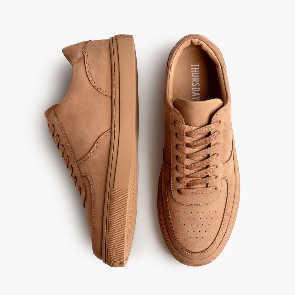 Court Clay Leather Sneakers - Reinforced Heel Counter & Precision Double-Row Stitching Detail