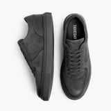 Court Smoke Leather Sneakers - Reinforced Heel Counter & Precision Double-Row Stitching Detail