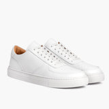 Court Toffee x Off-White Leather Sneakers in White Full-Grain Leather - Lateral Side Profile View | Buy Online
