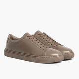 Encore Taupe Leather Sneakers in Classic Full-Grain Leather - Lateral Side Profile View | Buy Online