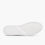 High-Traction Rubber Outsole & Lug Tread Pattern on Encore White Leather Sneakers