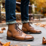Authentic Full-Grain Leather Grain Depth & Pull-Up Patina Texture Detail