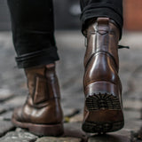 Tailored Rib Cuffs & Hem Craftsmanship Construction Detail on Casa Moto Anejo Leather Boots