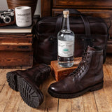 Styled Fit Perspective of Casa Moto Old English Leather Boots on Model - Natural Daylight Drape