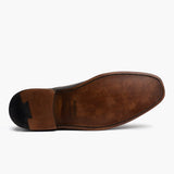 High-Traction Rubber Outsole & Lug Tread Pattern on Executive Black Leather Sneakers