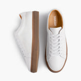 Legacy White Leather Sneakers - Reinforced Heel Counter & Precision Double-Row Stitching Detail