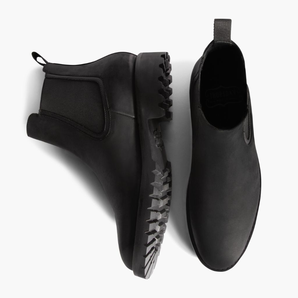 Legend Black Matte Leather Boots - Reinforced Heel Counter & Precision Double-Row Stitching Detail