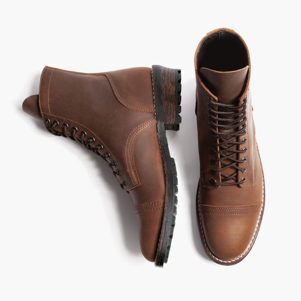 Logger Arizona Adobe Leather Boots - Reinforced Heel Counter & Precision Double-Row Stitching Detail