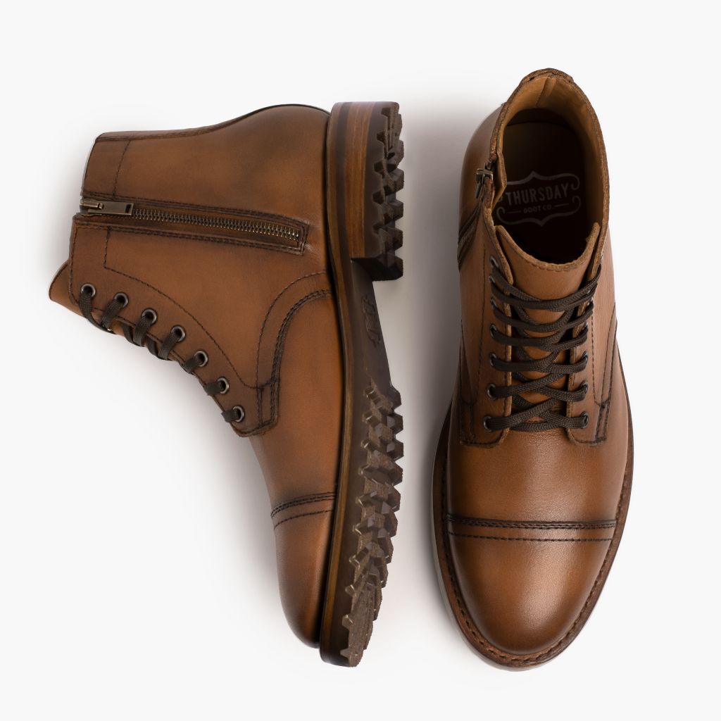 Major Cuero Leather Boots in Classic Full-Grain Leather - Lateral Side Profile View | Buy Online
