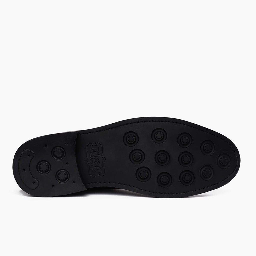 High-Traction Rubber Outsole & Lug Tread Pattern on Captain Burnt Copper Leather Boots