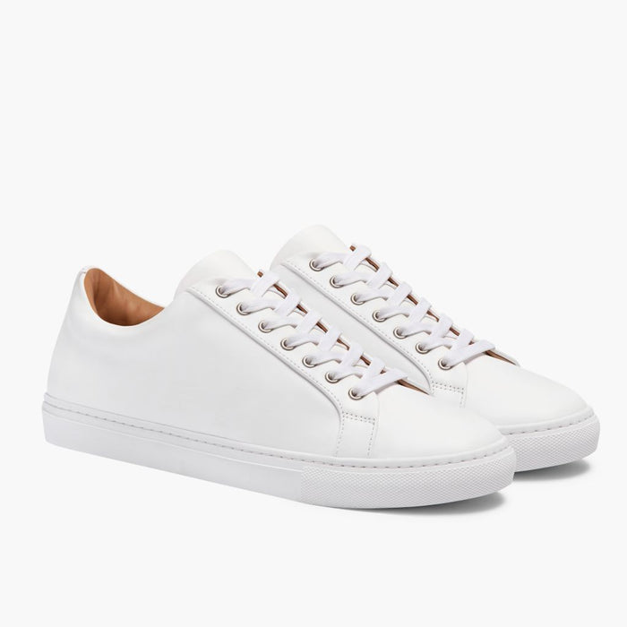 Premier Low Top White Leather Sneakers