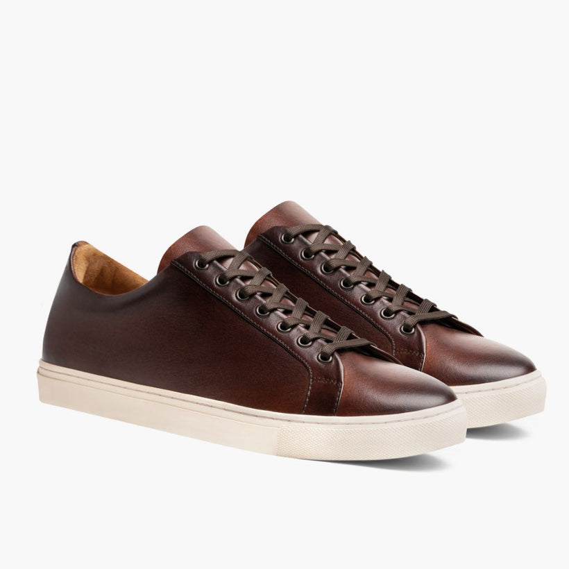 Premier Low Top Coffee Leather Sneakers