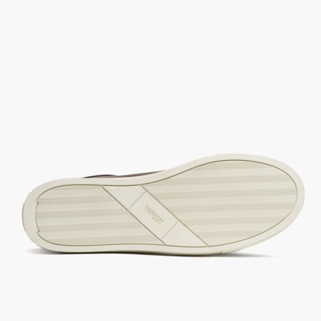 High-Traction Rubber Outsole & Lug Tread Pattern on Premier Low Top Coffee Leather Sneakers For Men
