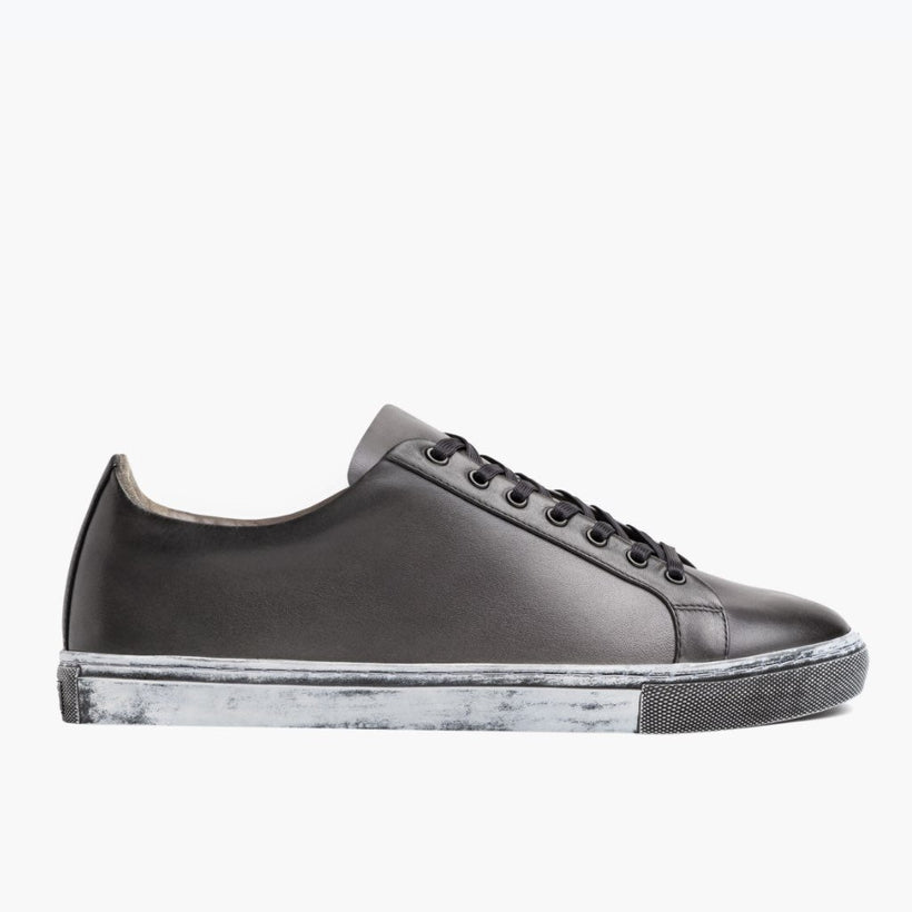 Premier Low Top Distressed Grey Leather Sneakers