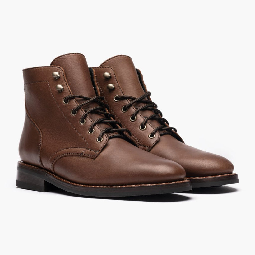 President Whiskey Leather Boots For Men in Classic Full-Grain Leather - Lateral Side Profile View | Buy Online