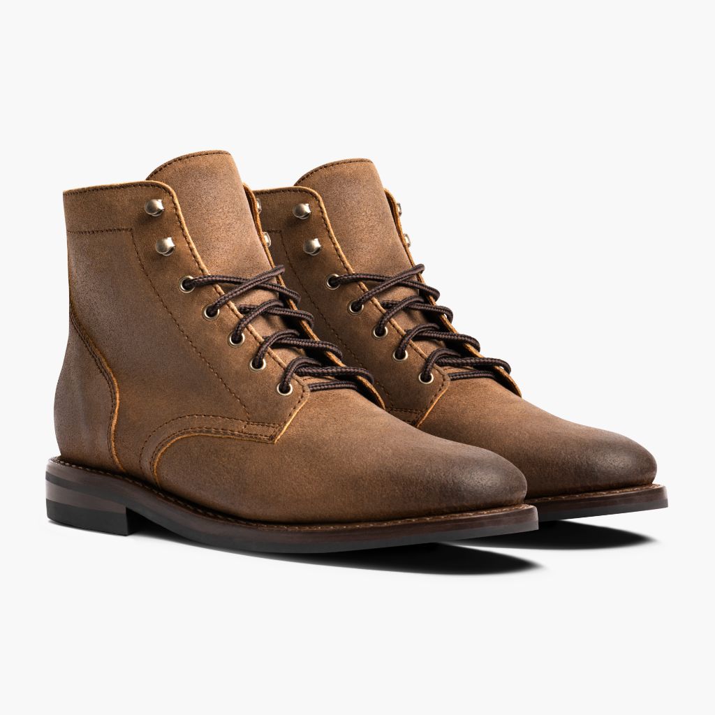 President Safari Leather Boots For Men in Classic Full-Grain Leather - Lateral Side Profile View | Buy Online