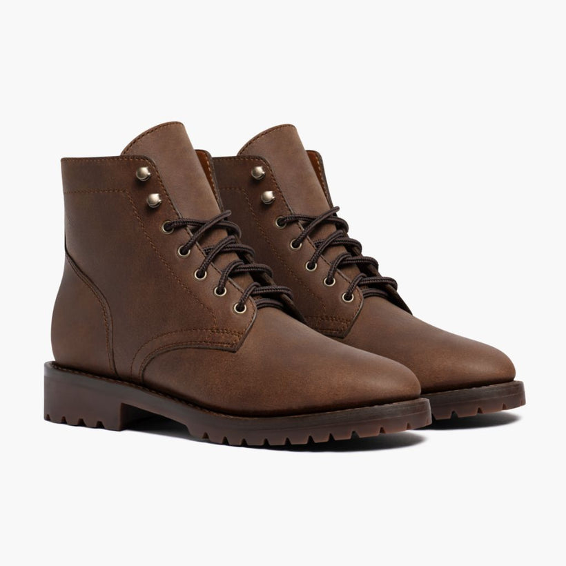 President StormKing® Desert Brown Leather Boots For Men in Brown Full-Grain Leather - Lateral Side Profile View | Buy Online