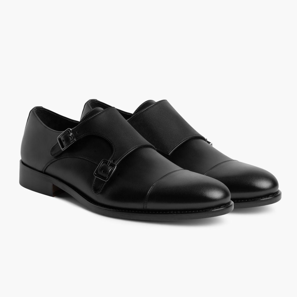 Saint Black Leather Loafers For Men in Black Full-Grain Leather - Lateral Side Profile View | Buy Online