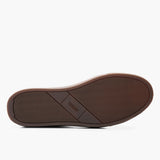 High-Traction Rubber Outsole & Lug Tread Pattern on Premier Low Top Natural Leather Sneakers For Men