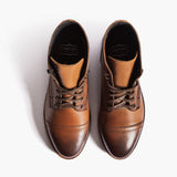 Captain Brandy Leather Boots - Reinforced Heel Counter & Precision Double-Row Stitching Detail