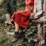 Styled On-Foot Perspective Demonstrating Ankle Fit & Silhouette on Model
