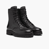 Black Full-Grain leather Boots - Goodyear Welt Construction & Front Toe Box Detail