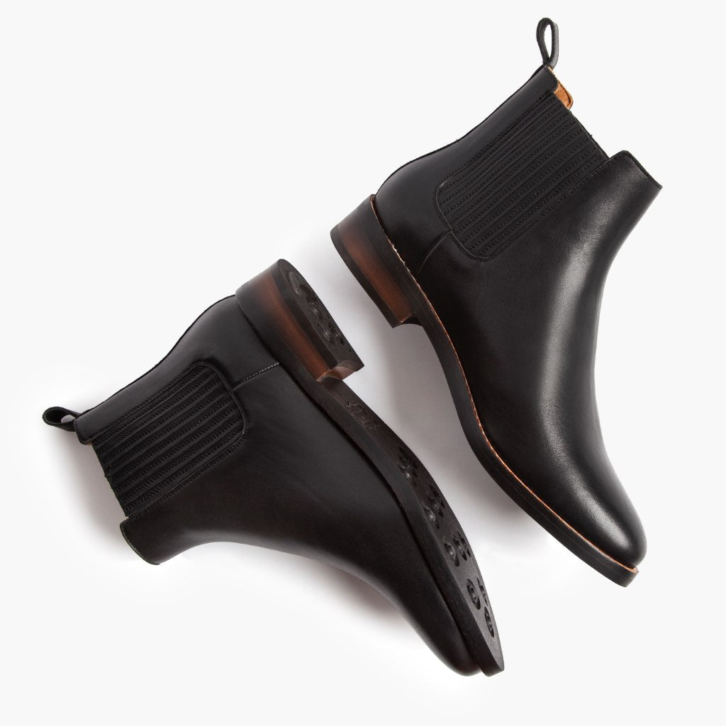 High-Traction Rubber Outsole & Lug Tread Pattern on Dreamer Black Leather Boots