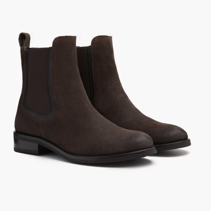 Duchess Dark Brown Suede Leather Boots
