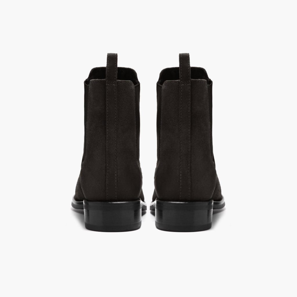 Duchess Shadow Grey Leather Boots - Reinforced Heel Counter & Precision Double-Row Stitching Detail