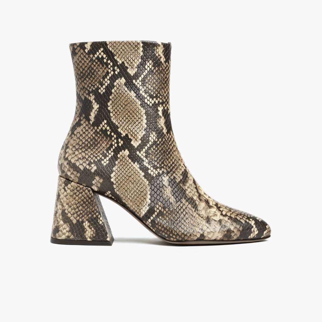 Heartbreaker Snake Print Leather Boots in Classic Full-Grain Leather - Lateral Side Profile View | Buy Online