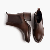 High-Traction Rubber Outsole & Lug Tread Pattern on Knockout Chocolate Leather Boots