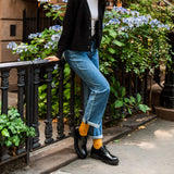 Styled On-Foot Perspective Demonstrating Ankle Fit & Silhouette on Model