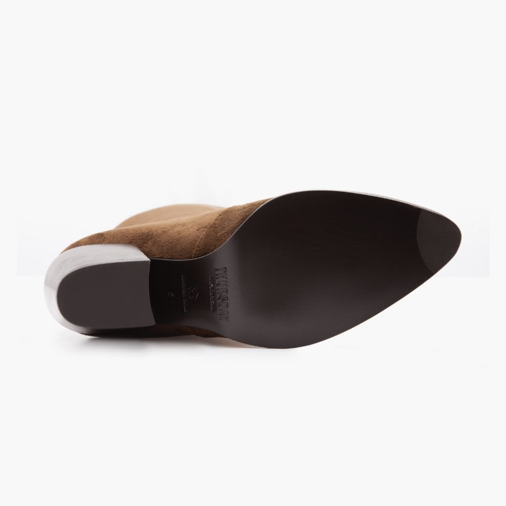 High-Traction Rubber Outsole & Lug Tread Pattern on Women's Tempest Espresso Leather Boots