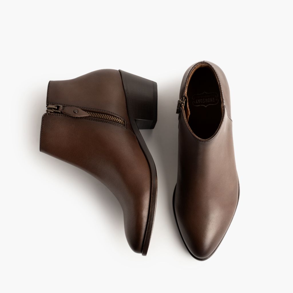 High-Traction Rubber Outsole & Lug Tread Pattern on Downtown Amaretto Leather Boots