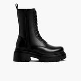 Black Full-Grain leather Boots - Goodyear Welt Construction & Front Toe Box Detail
