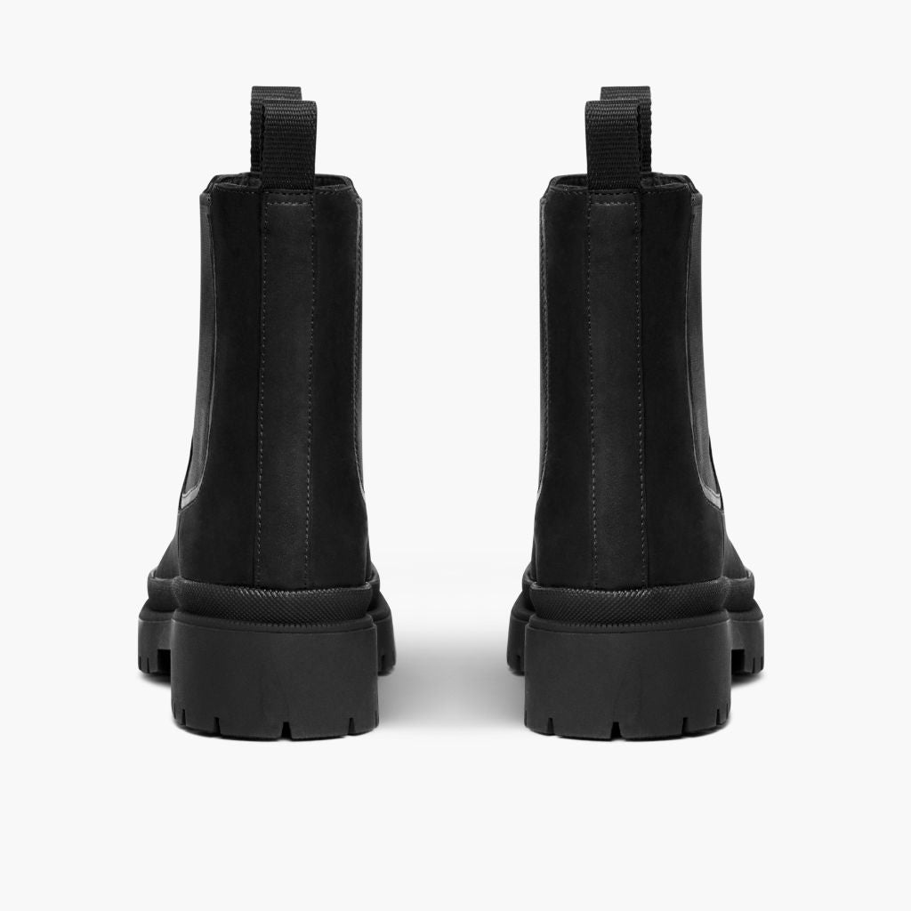 Legend Platform Black Matte Leather Boots - Reinforced Heel Counter & Precision Double-Row Stitching Detail