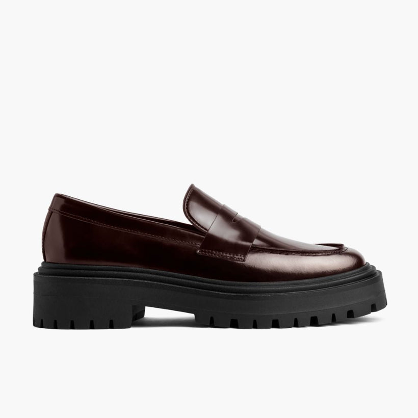 Penny Platform Burgundy Leather Boots