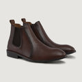 Clarkson Chelsea Brown Burnished Leather Boots - StudGuard