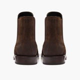 High-Traction Rubber Outsole & Lug Tread Pattern on Cavalier Dark Brown Leather Boots