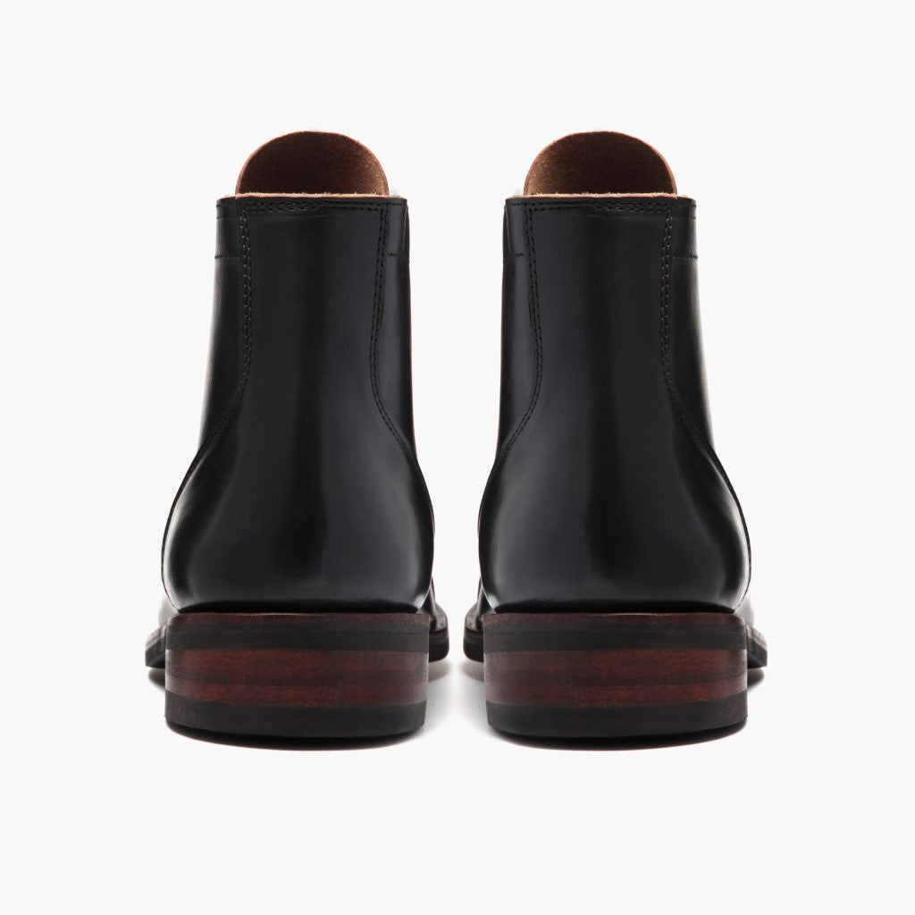 Vanguard Indigo Leather Boots For Men - Reinforced Heel Counter & Precision Double-Row Stitching Detail