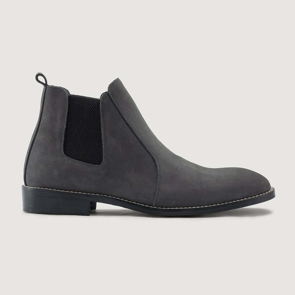 Grey Full-Grain leather Boots - Goodyear Welt Construction & Front Toe Box Detail