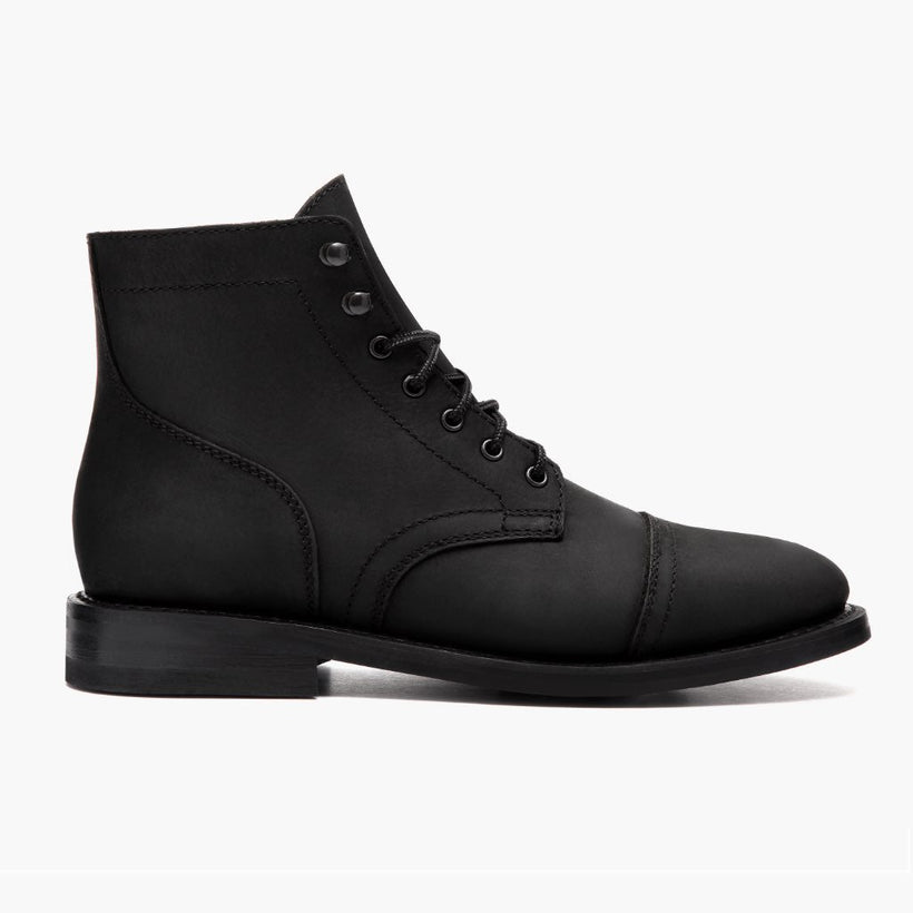 Captain Black Matte Leather Boots