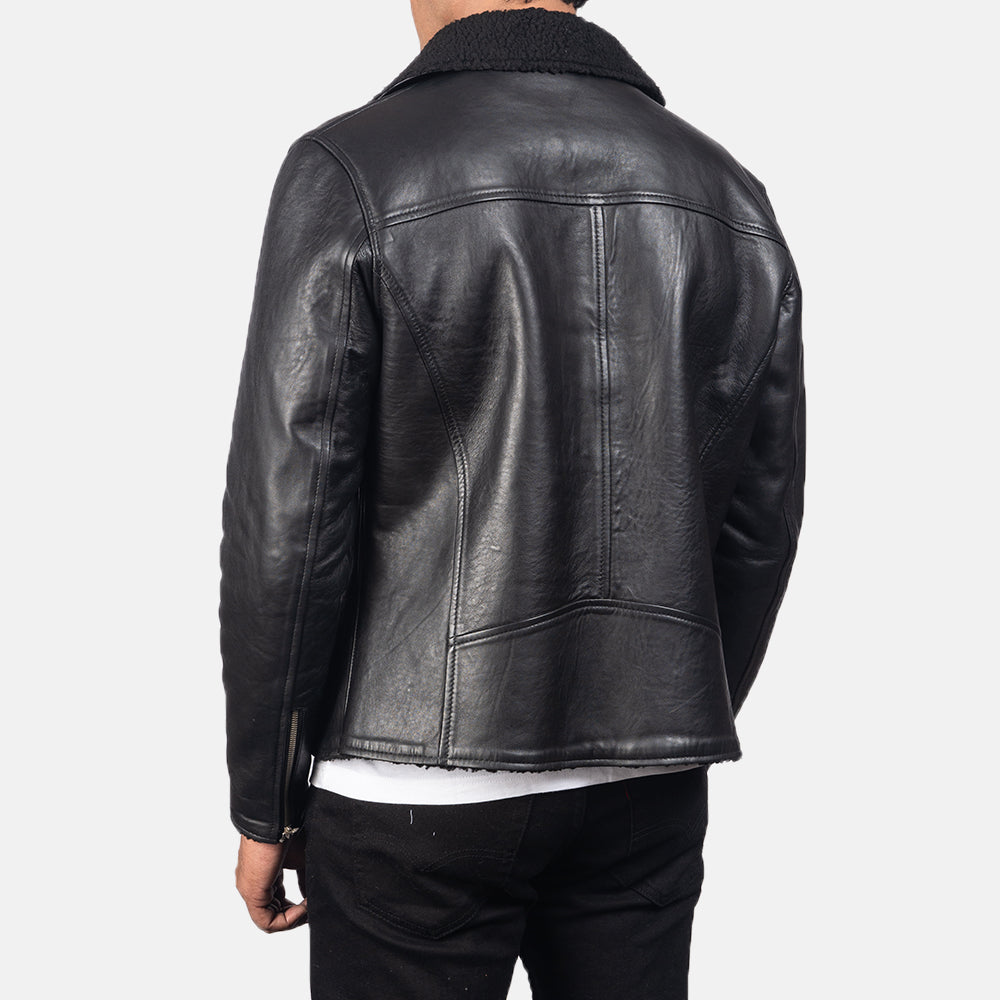 Authentic Sheepskin Leather with Semi-aniline Finish Grain Texture & Heavy-Duty Seam Stitching Detail