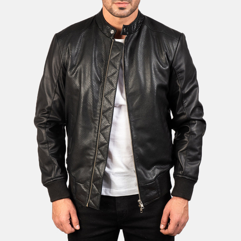 Avan Leather Bomber Jacket